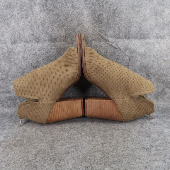 Dolce Vita Shoes Womens 7.5 Bootie Fashion Open Toe Cutout Chunky Heel Olive Zip - Picture 9 of 15